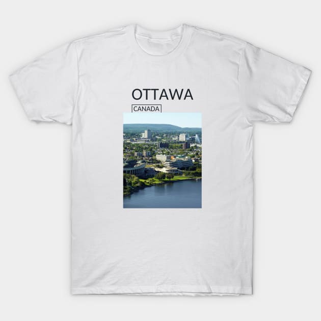 Ottawa Ontario Canada Skyline Urban Cityscape Gift for Canadian Canada Day Present Souvenir T-shirt Hoodie Apparel Mug Notebook Tote Pillow Sticker Magnet T-Shirt by Mr. Travel Joy